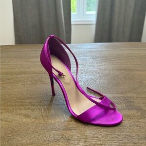 Aldo Purple Satin Heels with Pointed Toe